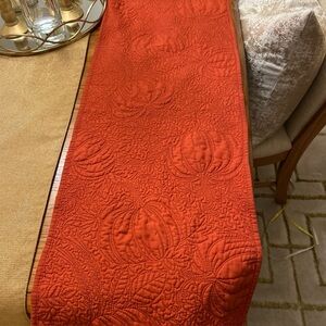 Tommy Bahama Elegant Deep Orange Pumpkin Table Runner! 70” X13.5”